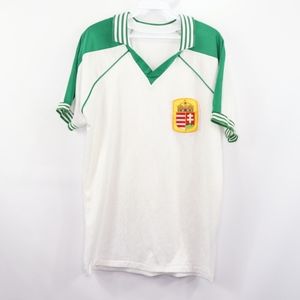 80s Cannon Mens Large Hungary Soccer Jersey White